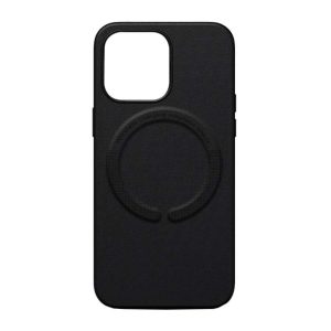 MageSafe Black Leather Magnetic Case for iPhone 14